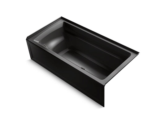 KOHLER K-1125-RA-7 Archer 72" X 36" Alcove Bath, Right Drain In Black Black