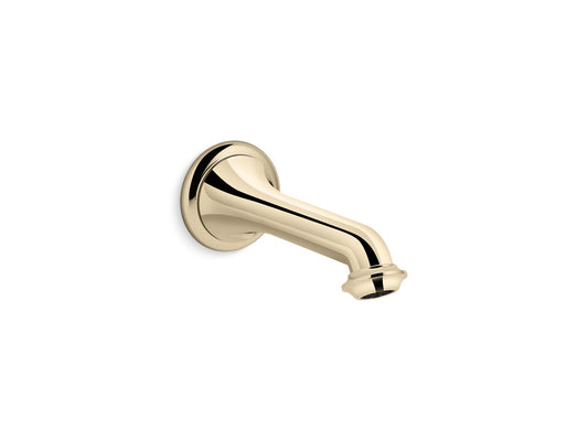 KOHLER K-72792-AF Artifacts Wall-Mount Bath Spout With Turned Design In Vibrant French Gold