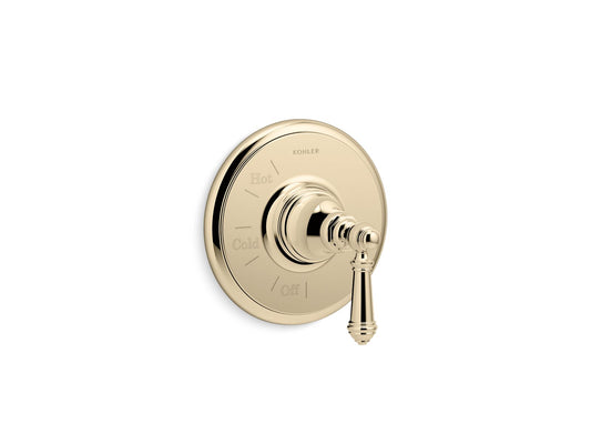 KOHLER K-TS72767-4-AF Artifacts Rite-Temp Valve Trim With Lever Handle In Vibrant French Gold