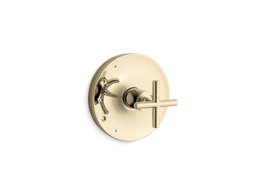 KOHLER K-TS14423-3-AF Purist Rite-Temp Valve Trim With Cross Handle In Vibrant French Gold