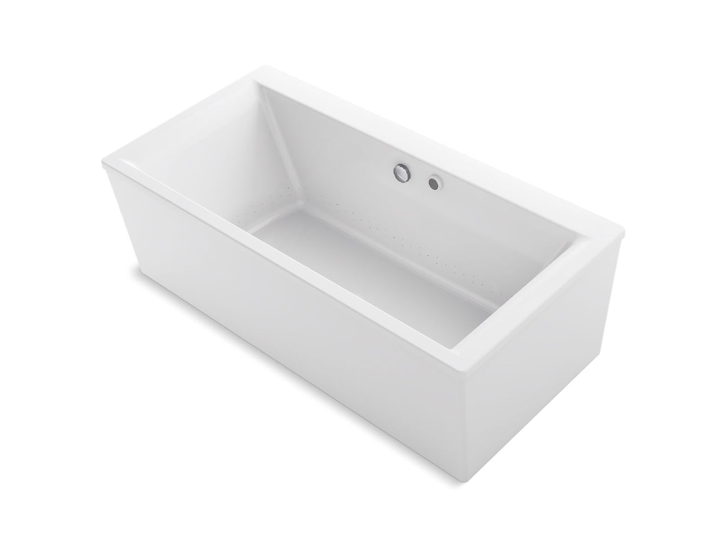 KOHLER K-24018-GHW-0 Stargaze 60" X 34" Freestanding Heated Bubblemassage Air Bath With Bask Heated Surface And Straight Shroud In White