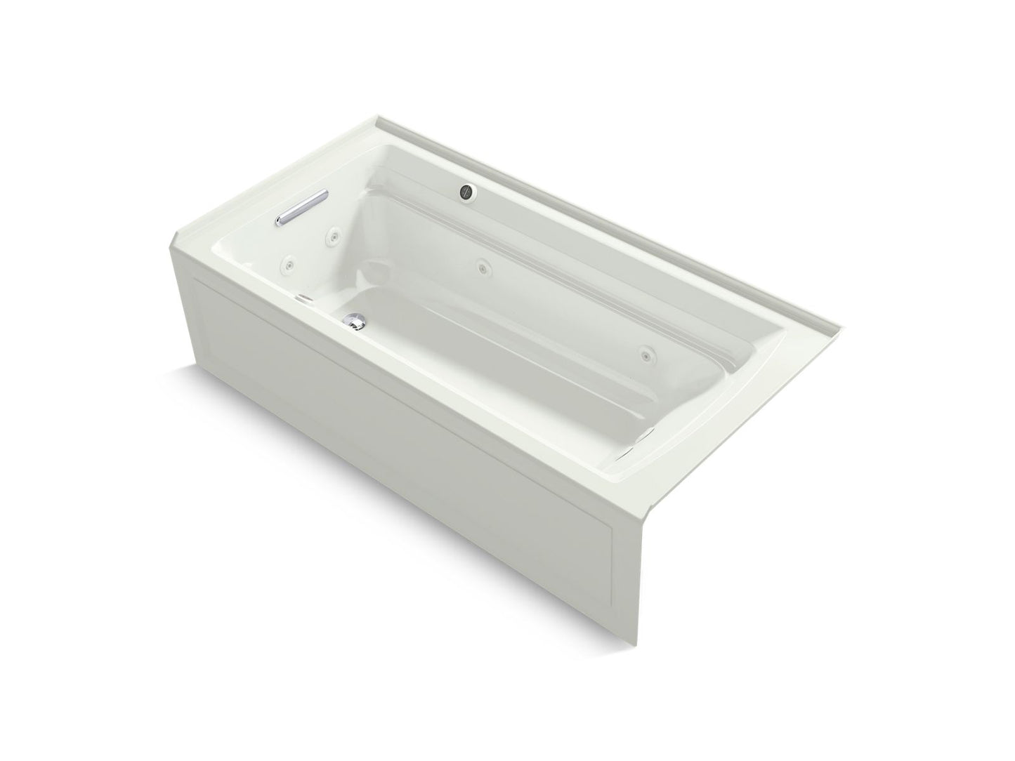 KOHLER K-1124-XGHLA-NY Archer 72" X 36" Alcove Heated Bubblemassage Air Bath And Whirlpool, Left Drain In Dune