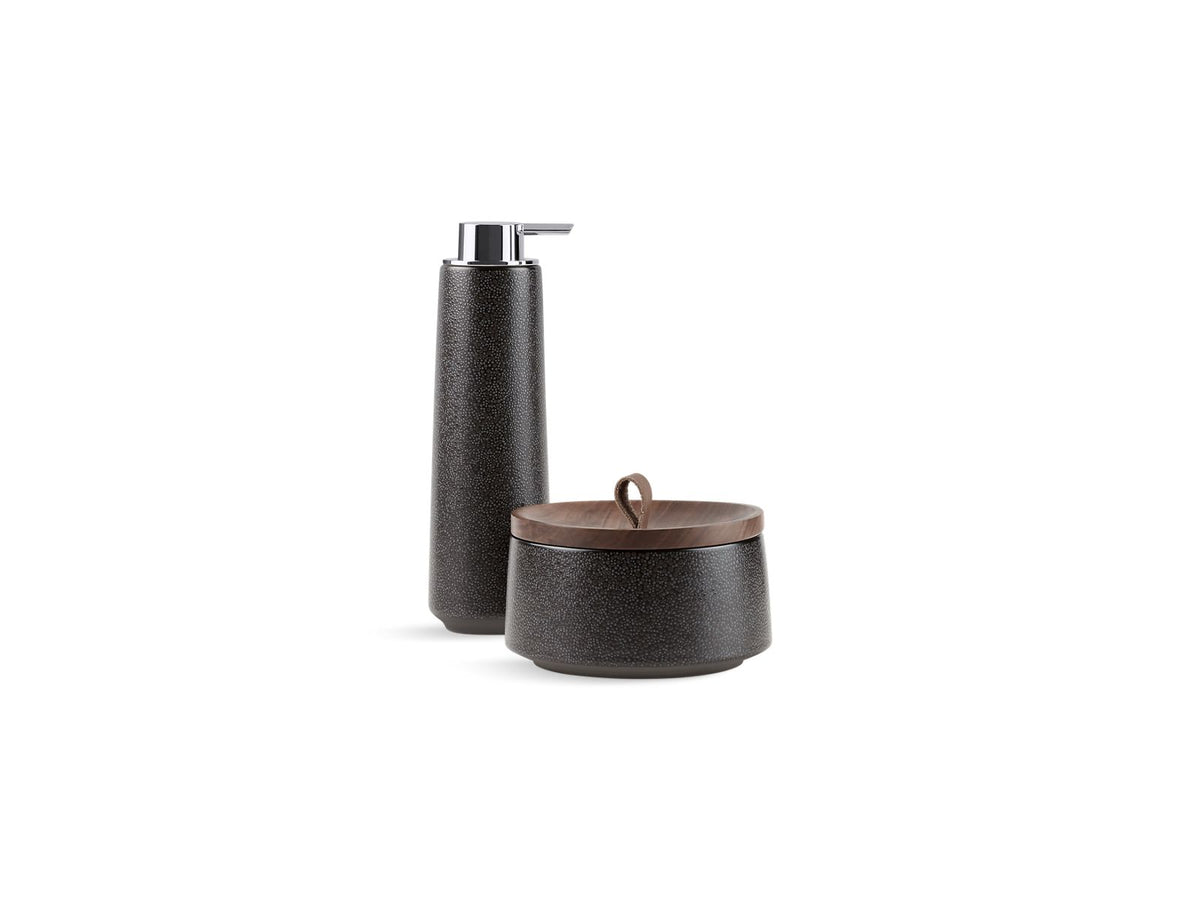 KOHLER K-29591-TB2-HB1 Bente Two-Piece Countertop Accessory Set, Ebony Pearl In Shagreen Ebony Pearl