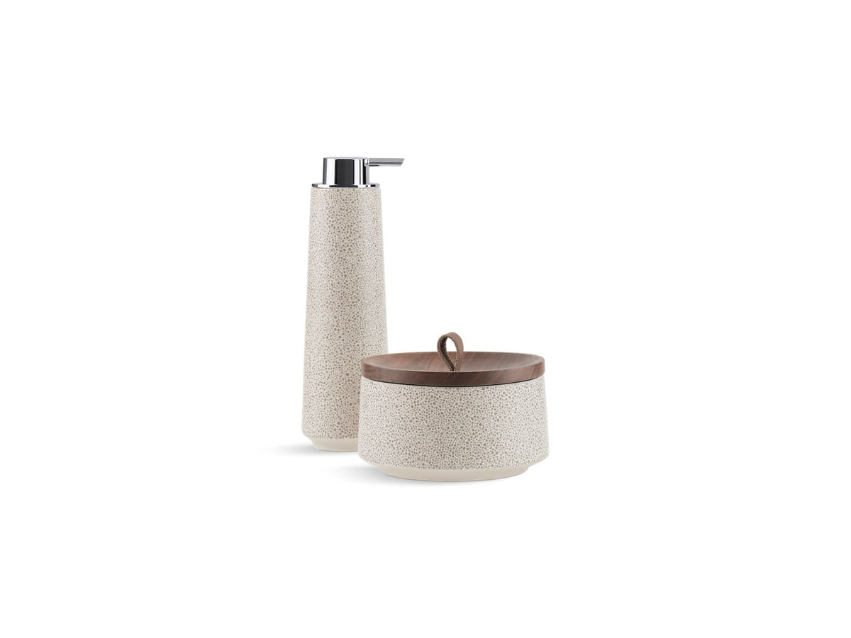KOHLER K-29591-SSP-HDN Bente Two-Piece Countertop Accessory Set, Oyster Pearl In Shagreen Oyster Pearl