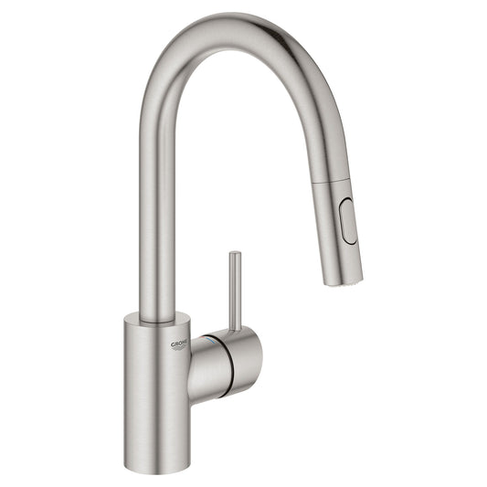GROHE 31479DC1 Concetto Supersteel Single-Handle Pull Down Bar Faucet 1.75 GPM
