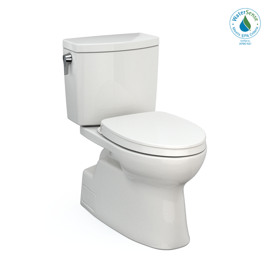 TOTO MS474124CUFG#11 Vespin II 1G Two-Piece Elongated 1.0 GPF Universal Height Toilet with CEFIONTECT and SS124 SoftClose Seat , Colonial White